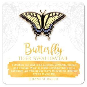 Swallowtail Butterfly Enamel Pin - Gold Plated Brooch - Nature &‎ Garden Jewelry